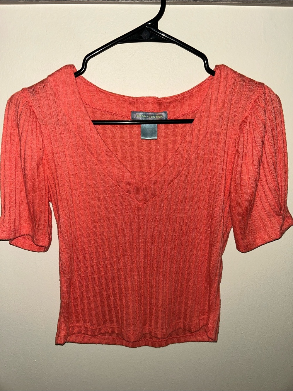 Good Luck Gem coral shirt